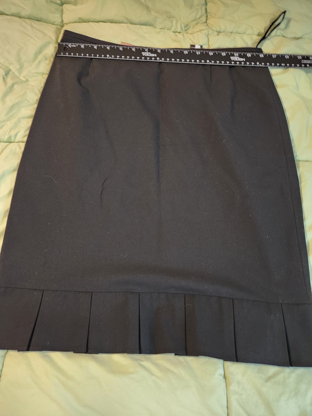 Alex Marie Black Pencil Skirt with Pleated Hem